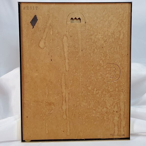 VTG 1951 Holly Hobbie Foiled Picture Tinsel Wall Art With Gold Frame Americana - Picture 7 of 16